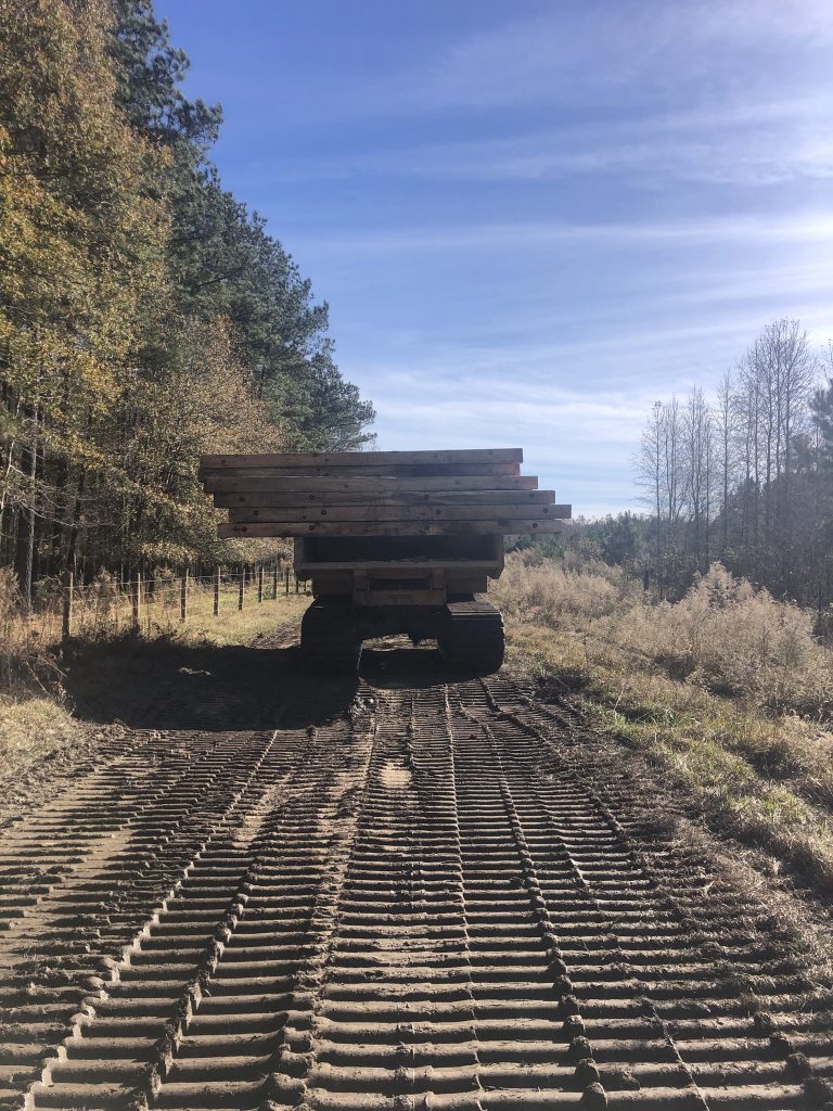 Hauling in Crane Mats