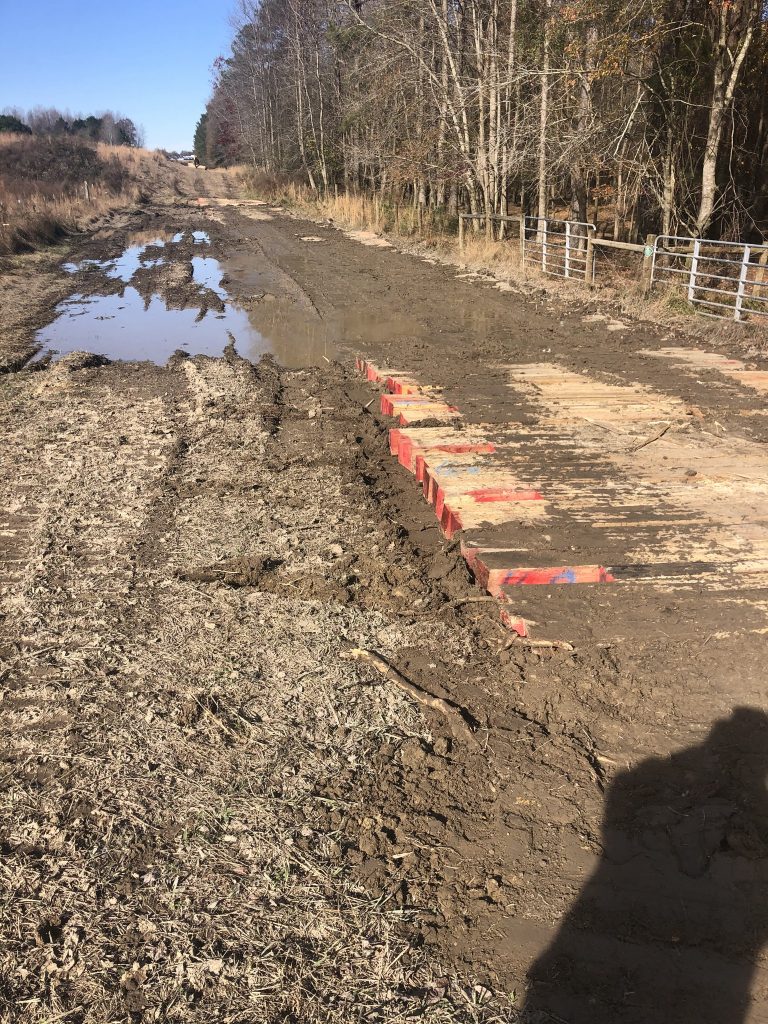 New Wooden Crane Mat at Work